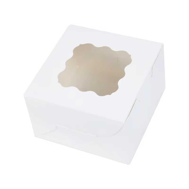 Boîtes à gâteaux blanches avec fenêtre, boîte à gâteaux carrée en carton pour décoration de gâteaux,