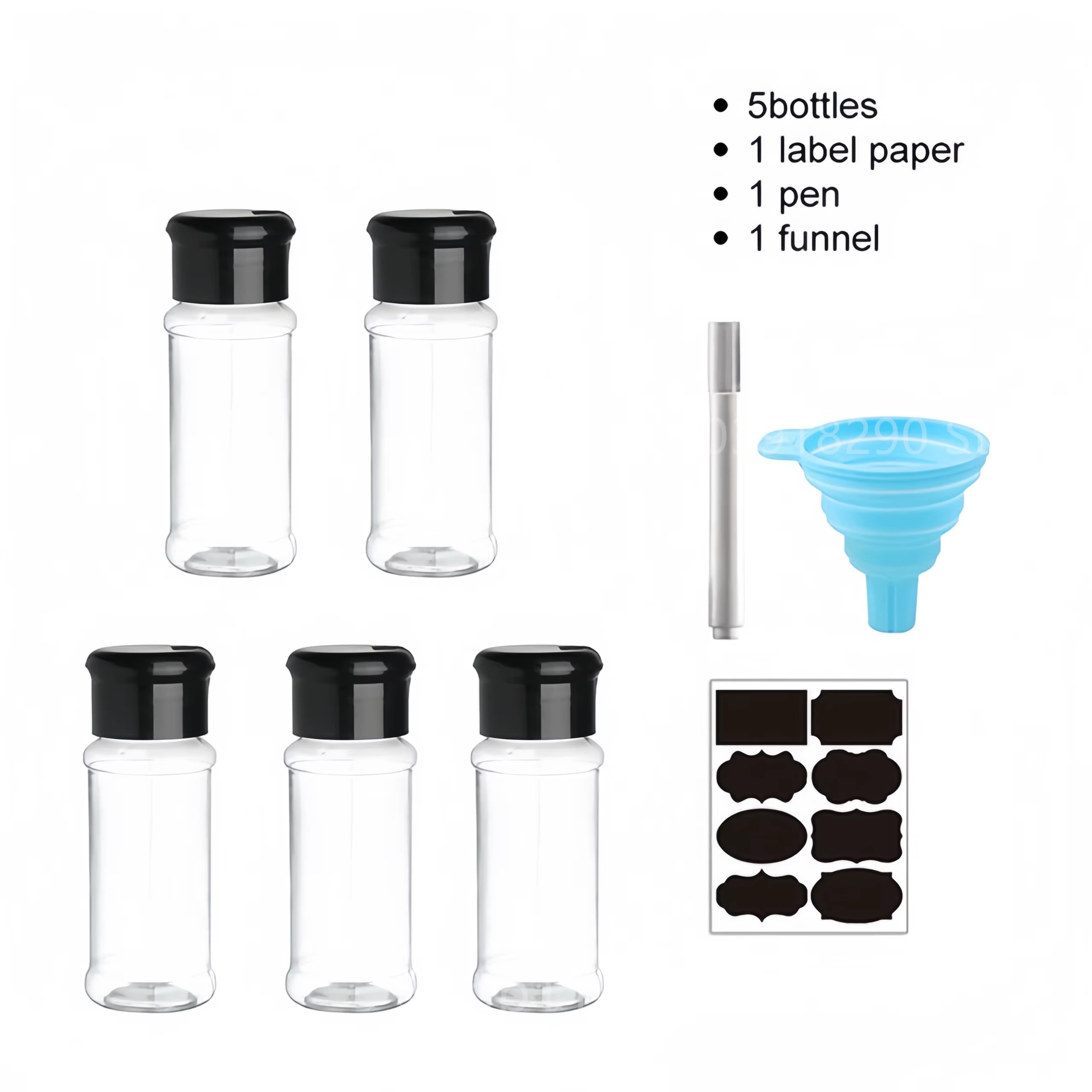 Lot de 5/10/15/20 pots à épices, salières et poivrières, organiseur d'assaisonnements, pot à épices 