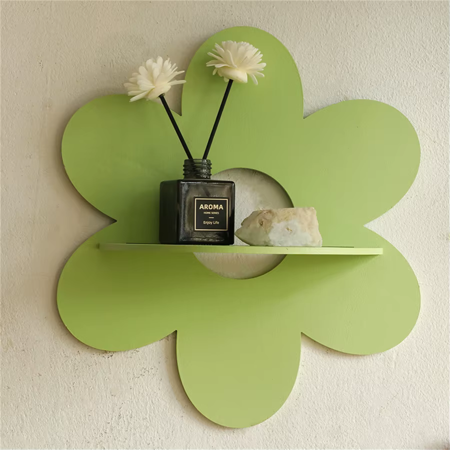Présentoir mural flottant en cristal à fleurs, style Boho, pour chambres à coucher, salon, étagères 