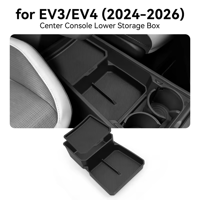Boîte de rangement pour accoudoir central intérieur pour Kia EV3/EV4 2024 2025 2026 – Organisateur d