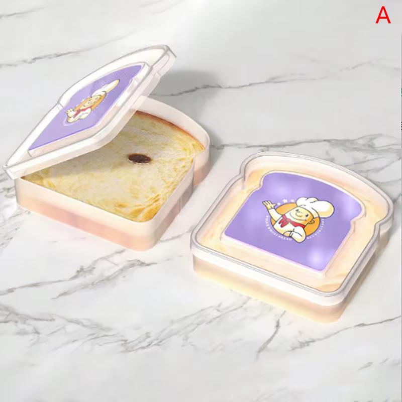 Boîte à lunch portable en forme de toast avec couvercle, boîte à bento de grande capacité, pique-niq