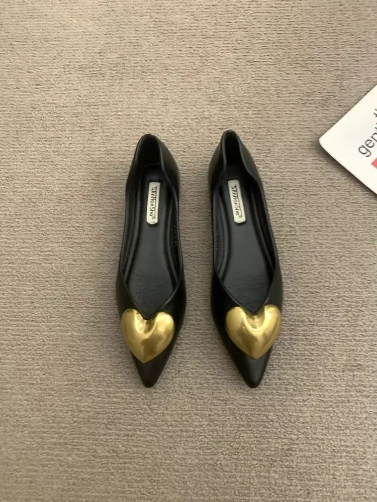 Chaussures simples noires élégantes à fond plat pour femmes, nouveau printemps automne/hiver, Style 