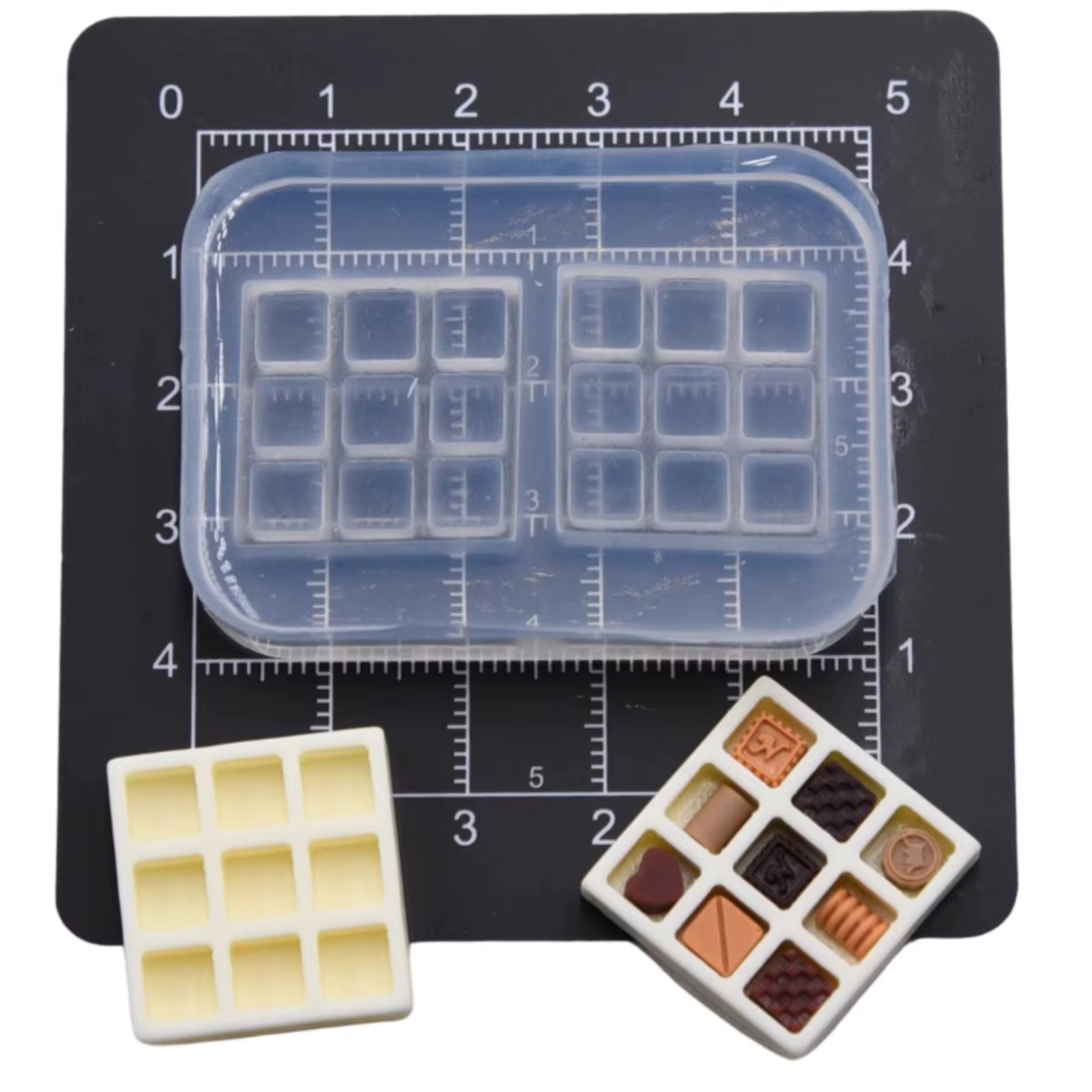 Mini boîte de rangement de chocolat, moule en Silicone, résine argile, bricolage maison de poupée, S