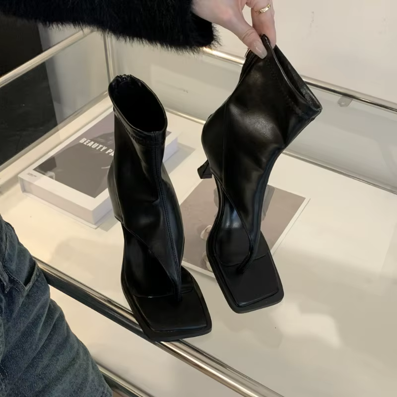 Bottes Cool à la mode pour femmes, talons hauts, fermeture à glissière arrière, couverture Parker, s