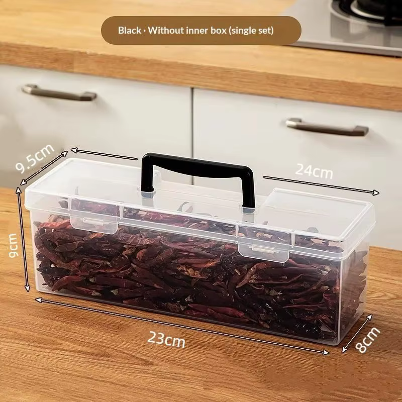 Boîte à outils transparente en matériau écologique avec poignée pour l'organisation des fournitures 