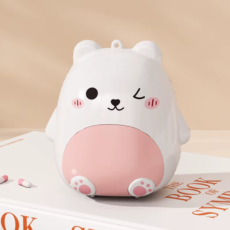 Mini boîte de rangement de bijoux de dessin animé ours Portable, organisateur de voyage scellé à cin