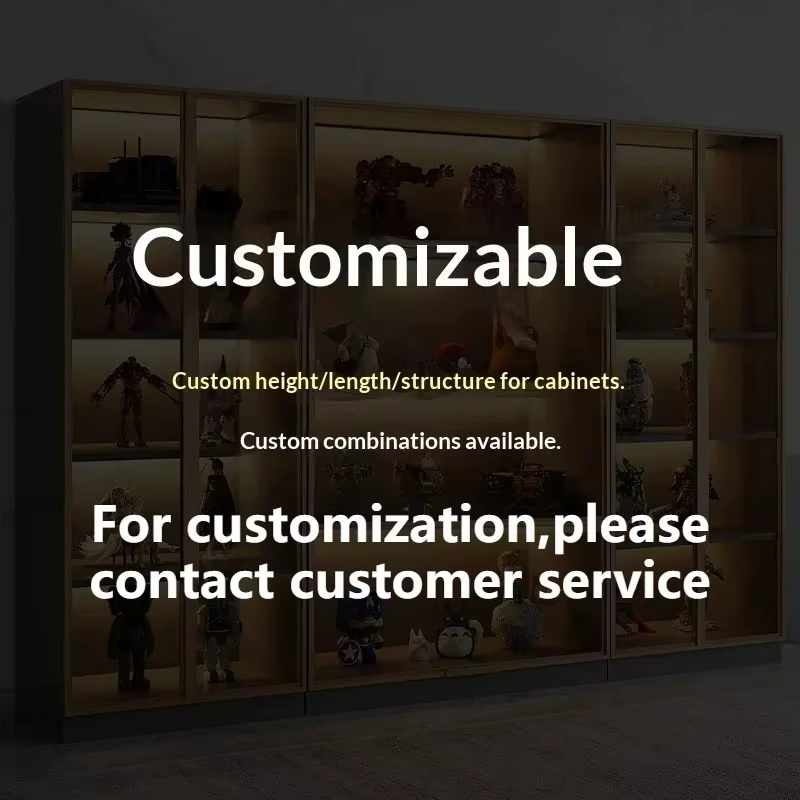 Vitrine en verre trempé sur mesure de toutes tailles, éclairage LED, grande capacité, rangement en c