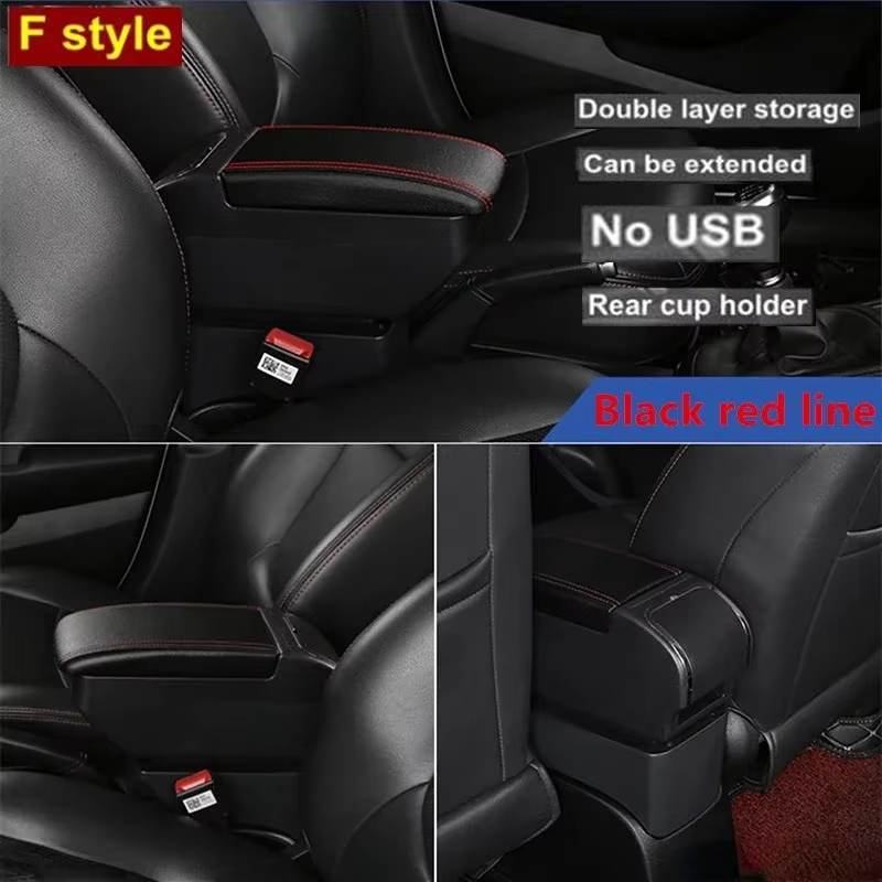 Pour Ford Fiesta 2009-2017, boîte d'accoudoir, boîte de rangement centrale, console centrale avec po