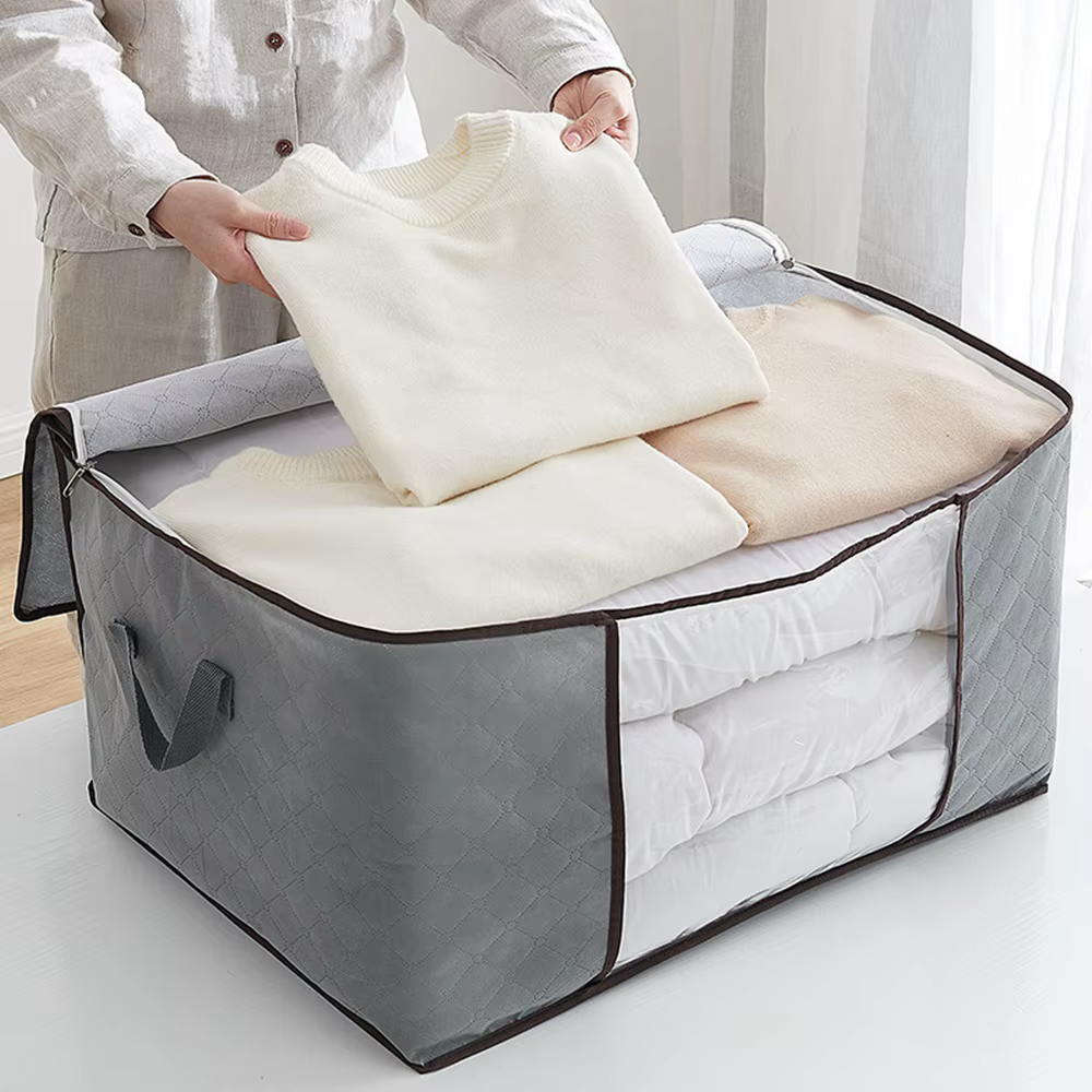 Sac de rangement pour couettes, sacs de tri de couverture, boîte de rangement pour garde-robe mobile