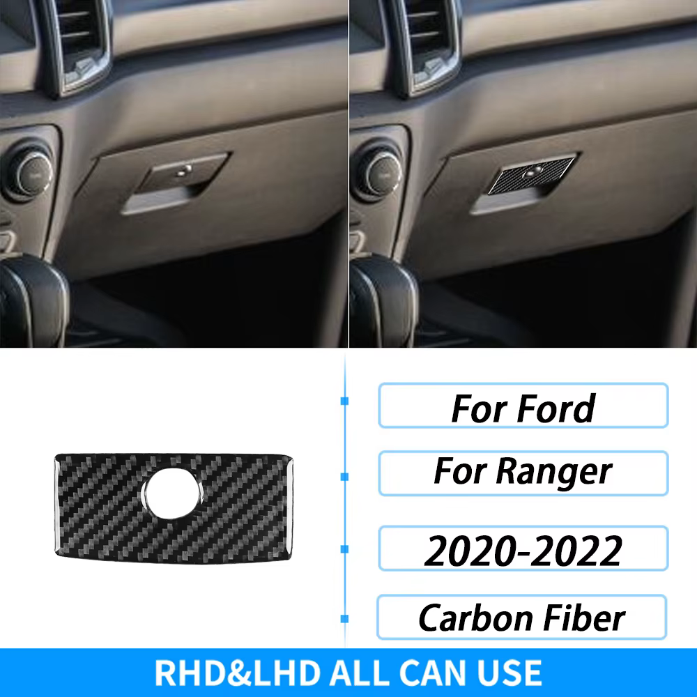 Autocollant en fibre de carbone pour Ford Ranger dehors, radio centrale, panneau de commande AC, rev