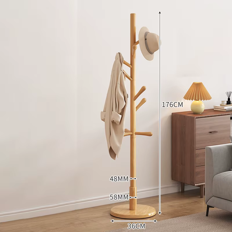 Porte-manteau au sol en bois minimaliste nordique porte-manteau organisateur meubles salon vêtements