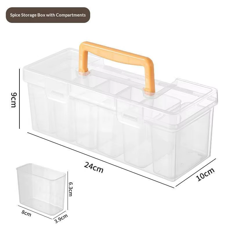 Boîte de rangement pour outils, boîte organisatrice transparente à 6 compartiments, boîte de tri pou