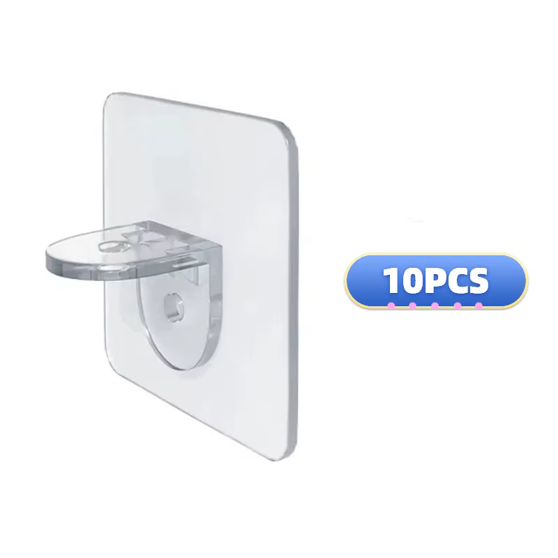 Support d'étagère à ongles adhésifs, clip de support d'étagère de garde-robe, support mural suspendu