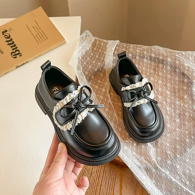 Chaussures en cuir pour enfants, style britannique, chaussures plates à lacets douces pour enfants, 
