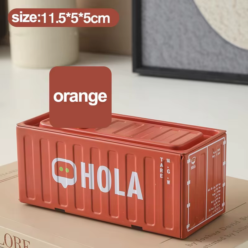 Boîte de rangement en fer style industriel rétro, mini-conteneur métallique, boîte de rangement déco