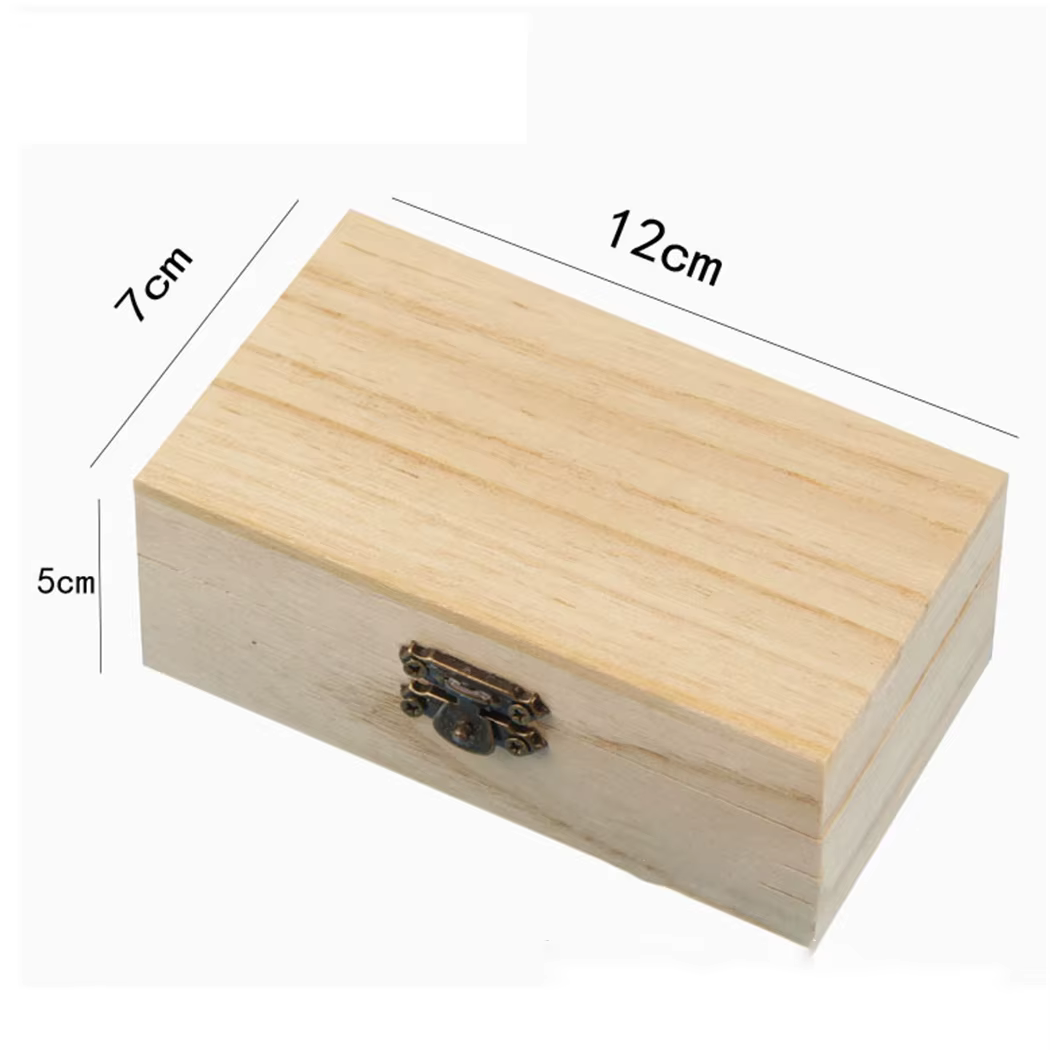 Boîte de rangement en bois S/M/L, bois uni avec couvercle, boîtes cadeaux artisanales multifonctions