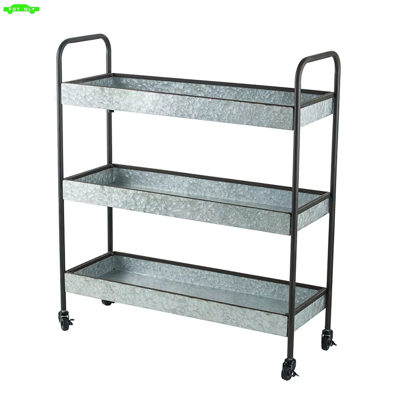 Étagère Galvanisée à 3 Niveaux, 35x12.5x40 Pouces