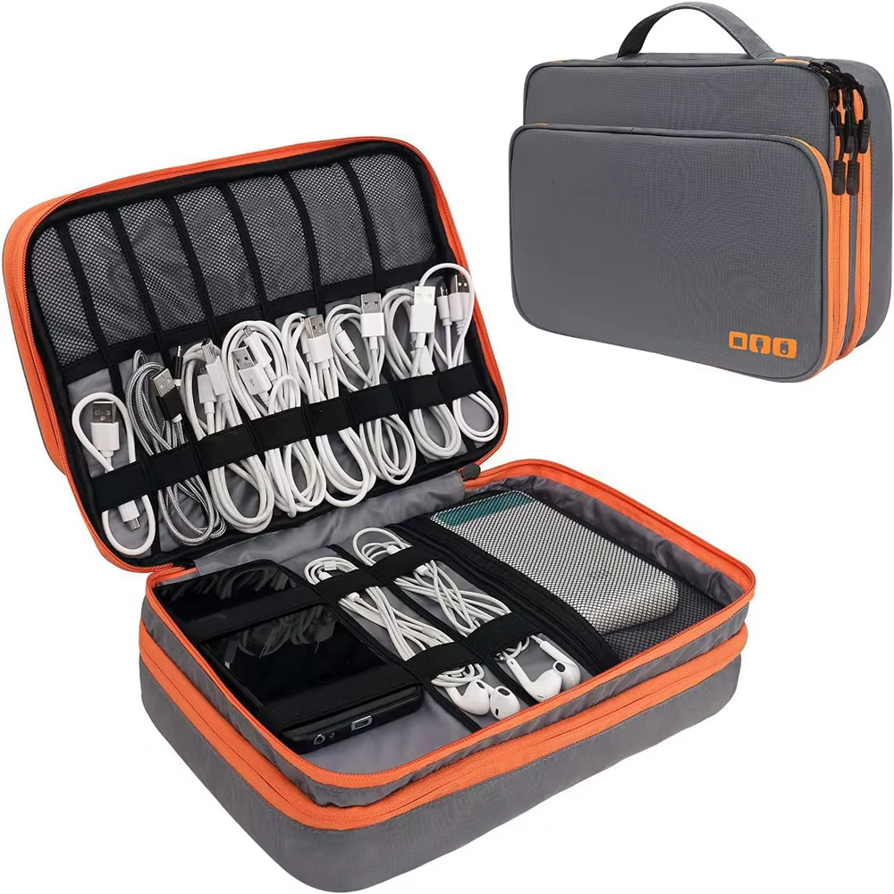 Sac de rangement pour câbles, organiseur électronique numérique, pochette portable pour câbles USB, 