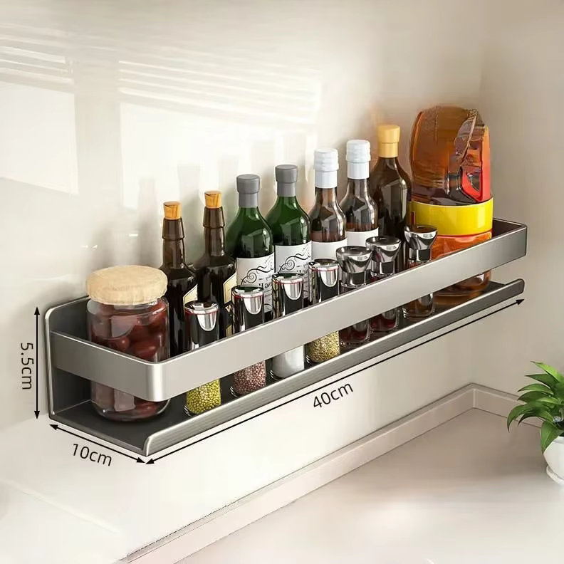 Étagère à épices murale multifonctionnelle, étagère de rangement pour condiments de cuisine, peut co