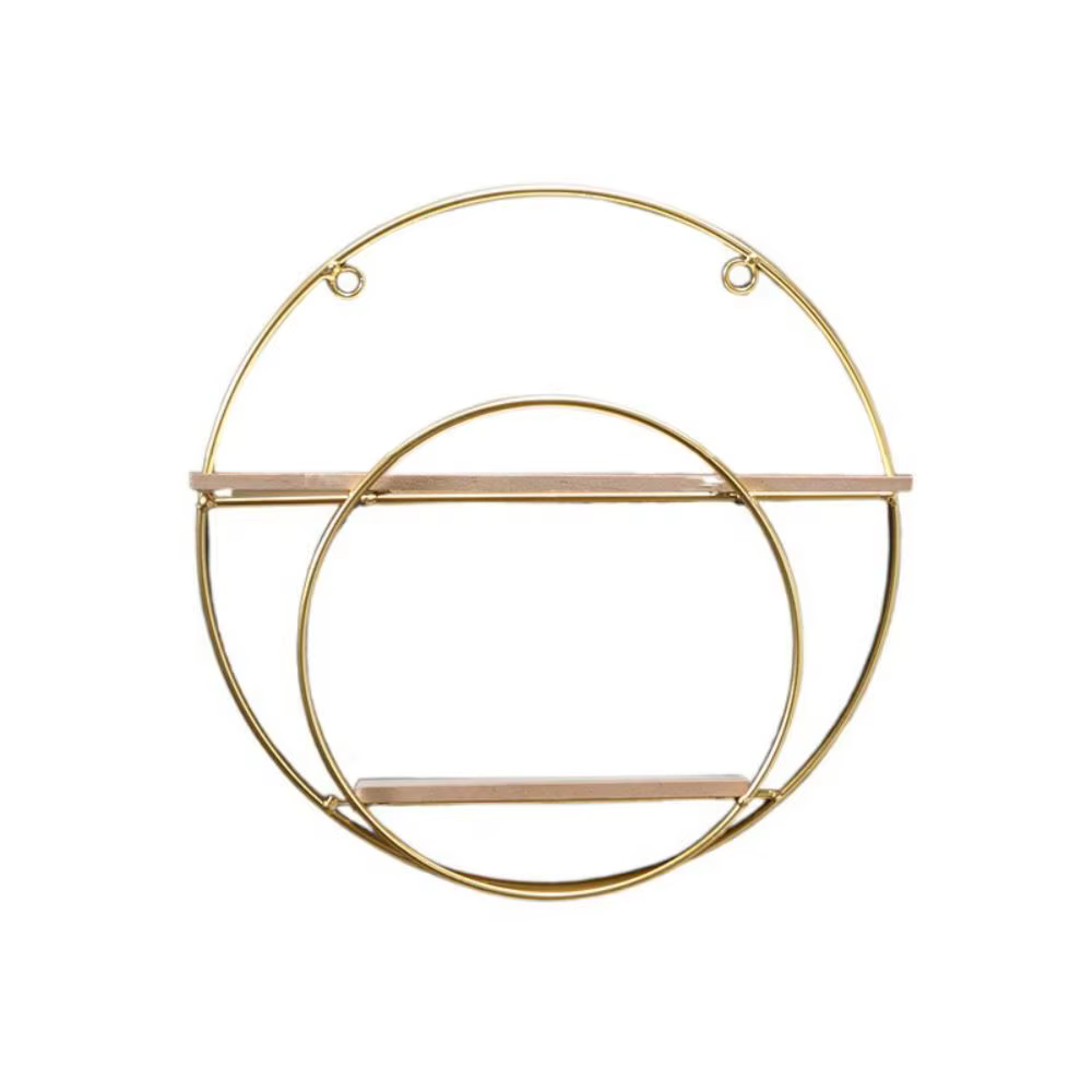 Étagère murale décorative moderne en fer doré, support de rangement mural sans poinçonnage, Style no