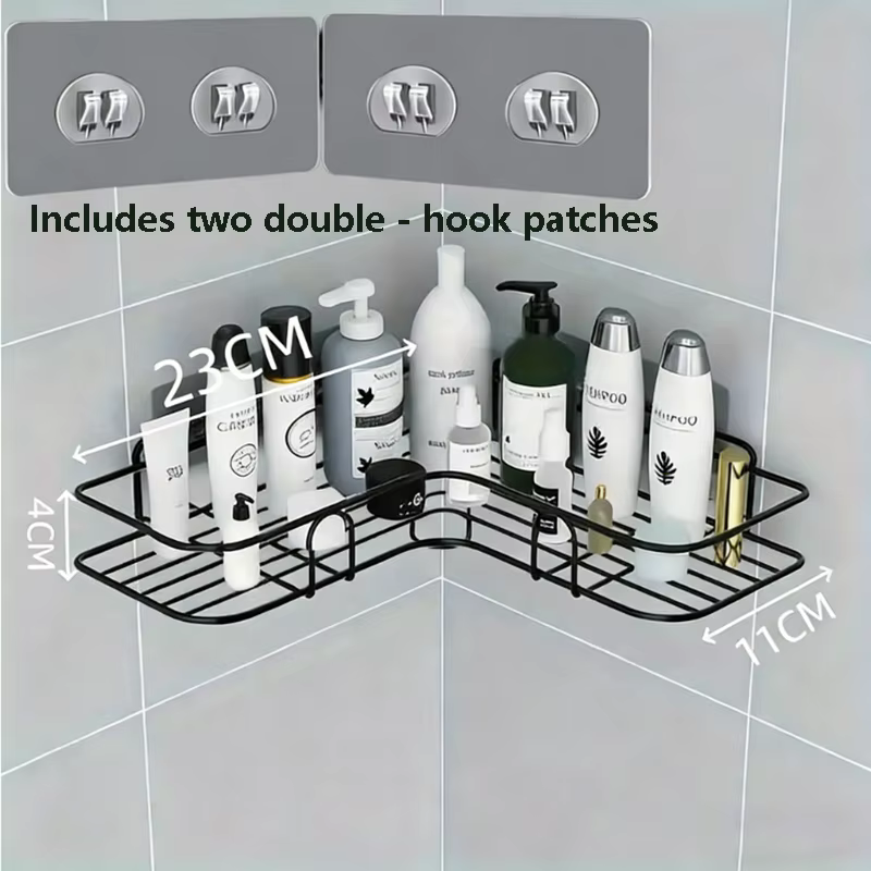 Étagère de salle de bain murale, rangement d'angle, panier de douche en fer, porte-shampoing, organi