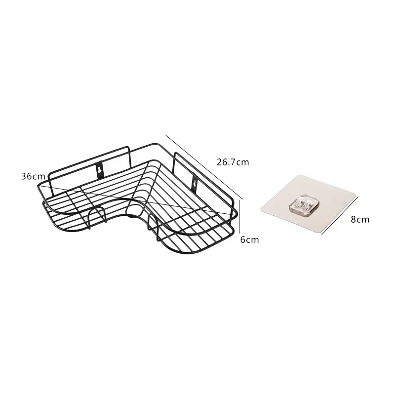 Support triangulaire en acier inoxydable, étagère murale adhésive pour shampoing, douche, organisate