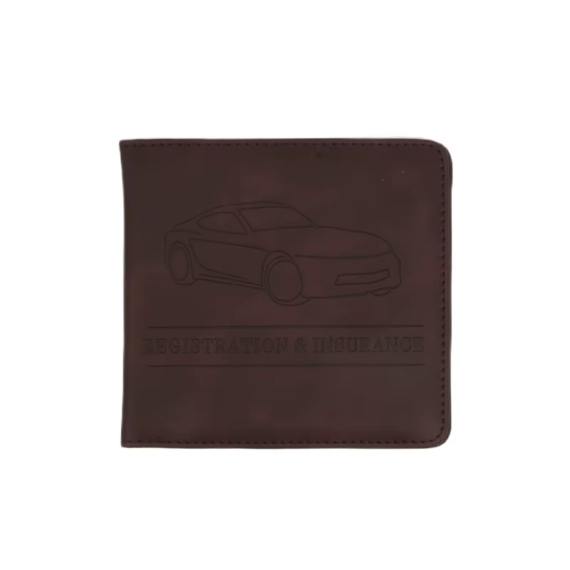 Porte-carte d'immatriculation de conduire et d'assurance, boîte à gants de véhicule en cuir, Documen