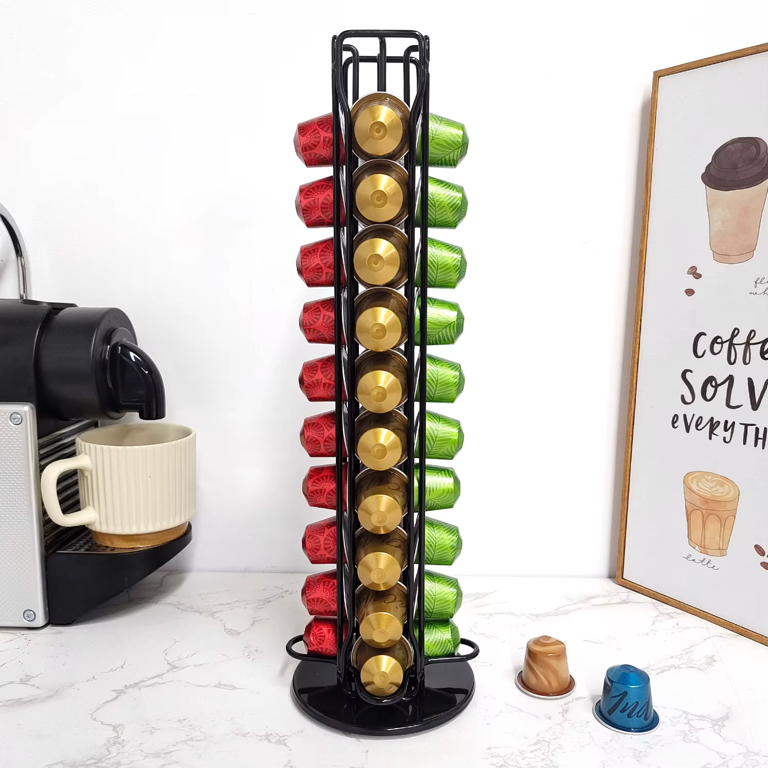 Support pour dosettes de café Nespresso OriginalLine, organisateur de rangement, carrousel rotatif à