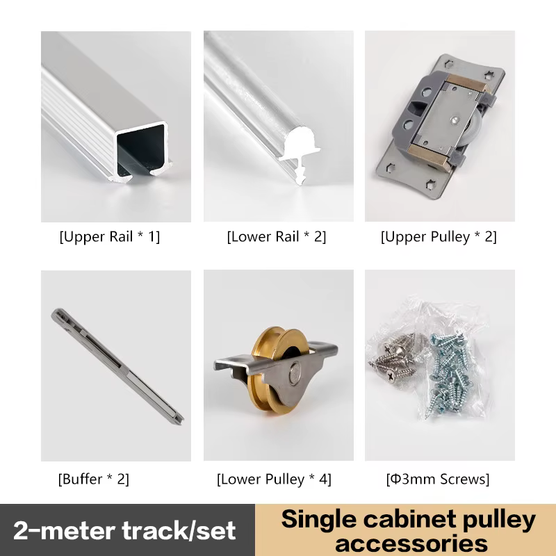 Rail de glissière invisible pour armoire coulissante domestique, fermeture silencieuse à double amor