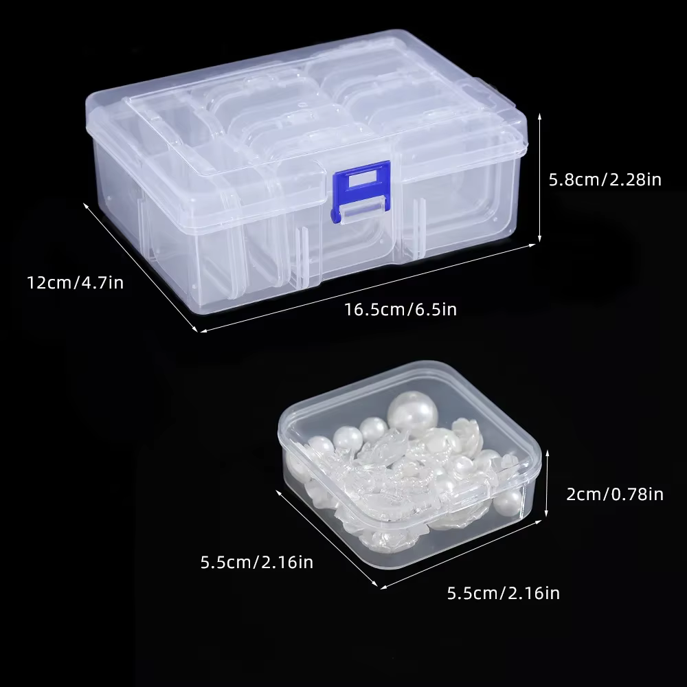 Boîte de rangement en plastique durable, 14/30 compartiments et petit conteneur-organisateur de bijo