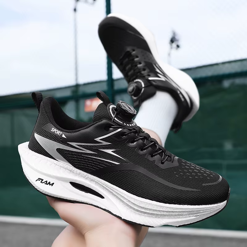 Chaussures de sport légères pour femmes et hommes, avec boucle rotative, semelle en carbone, maratho