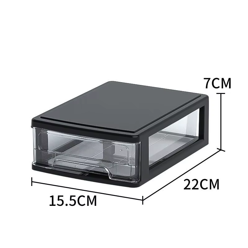 Boîte de Rangement en Plastique pour Étudiant, Accessoire de Maquillage Transparent, Empilable