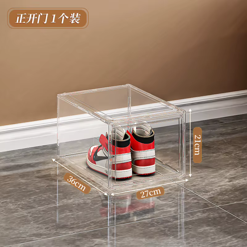 Boîte à chaussures épaisse, boîte de rangement à chaussures magnétique entièrement transparente, arm