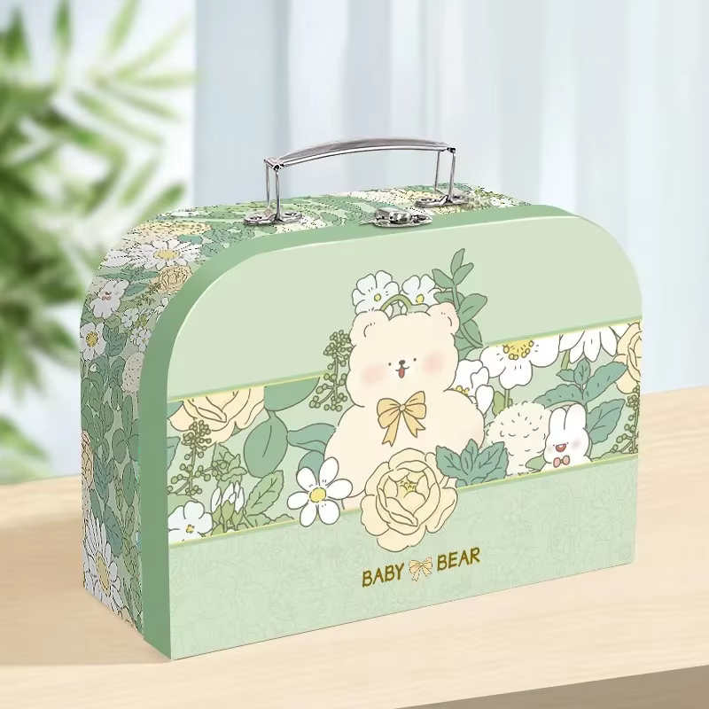 Boîte de rangement Portable, valise, boîtes en carton, petit cadeau décoratif, organisateur de papet