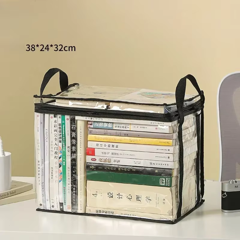 Boîte à livres pliable, organisateur de livres pour dortoir d'étudiants, boîte de rangement transpar