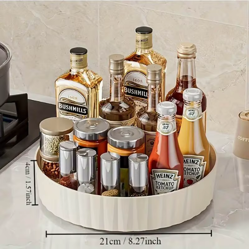 360 ° Étagère à épices rotative, organisateur pour salle de bains, comptoir de cuisine, accès facile