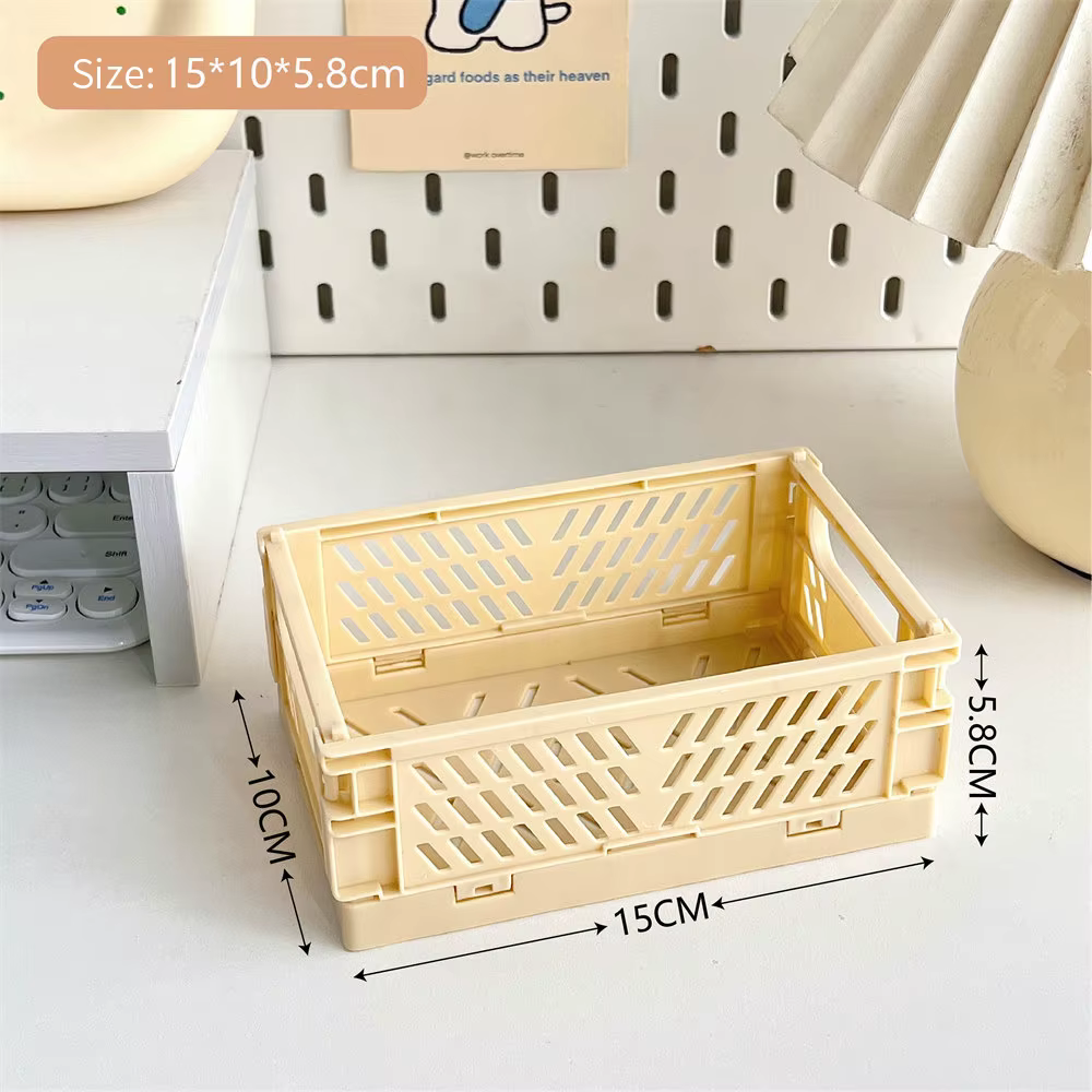 Caisse pliable en plastique, boîte de rangement pliante, panier utilitaire, conteneur cosmétique, su