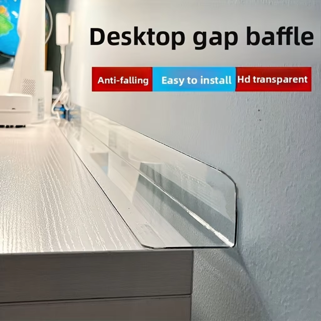 Diviseur d'étagère transparent antidérapant en forme de L, découpable, pour cosmétiques, articles de