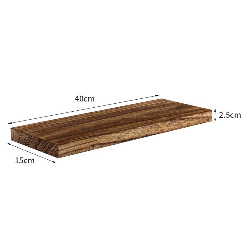 HeMu Étagère flottante en bois massif facile à installer, étagère murale robuste avec supports en ac