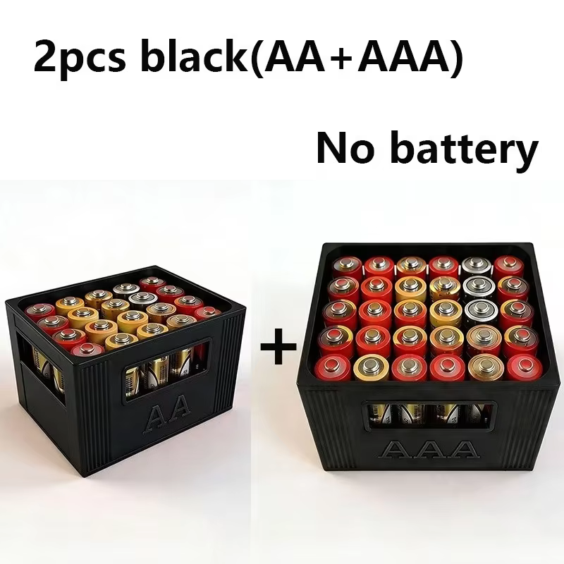 Boîte de rangement pour piles AAA/AA - Grande capacité, 30/20 compartiments, design empilable - Sans