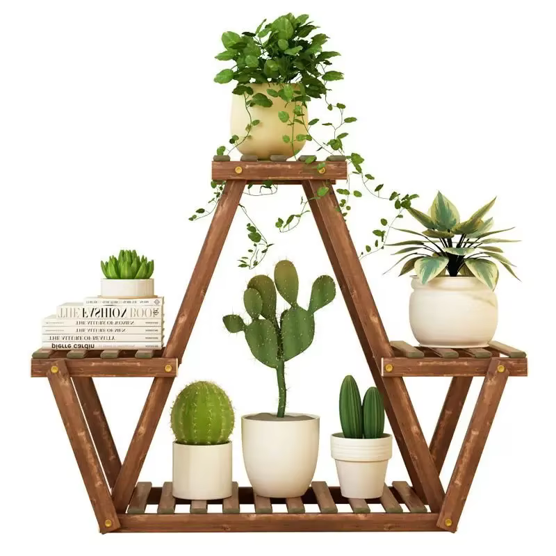 Étagère à fleurs multi-niveaux pour intérieur, balcon, salon, support pour plantes succulentes en bo