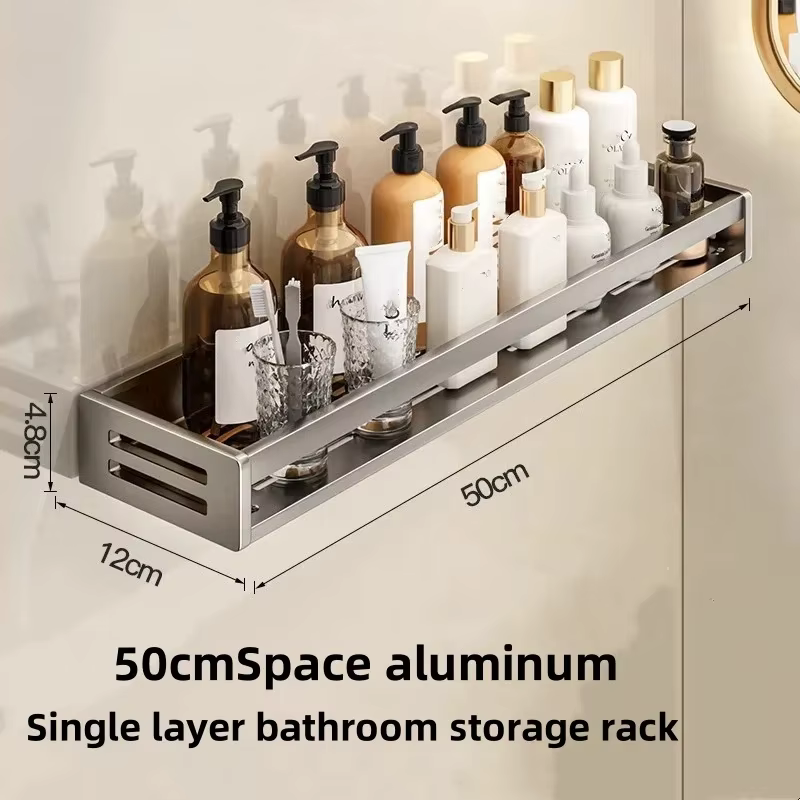 Étagère murale en aluminium multifonctionnelle, support de rangement d'épices de cuisine, aucun poin