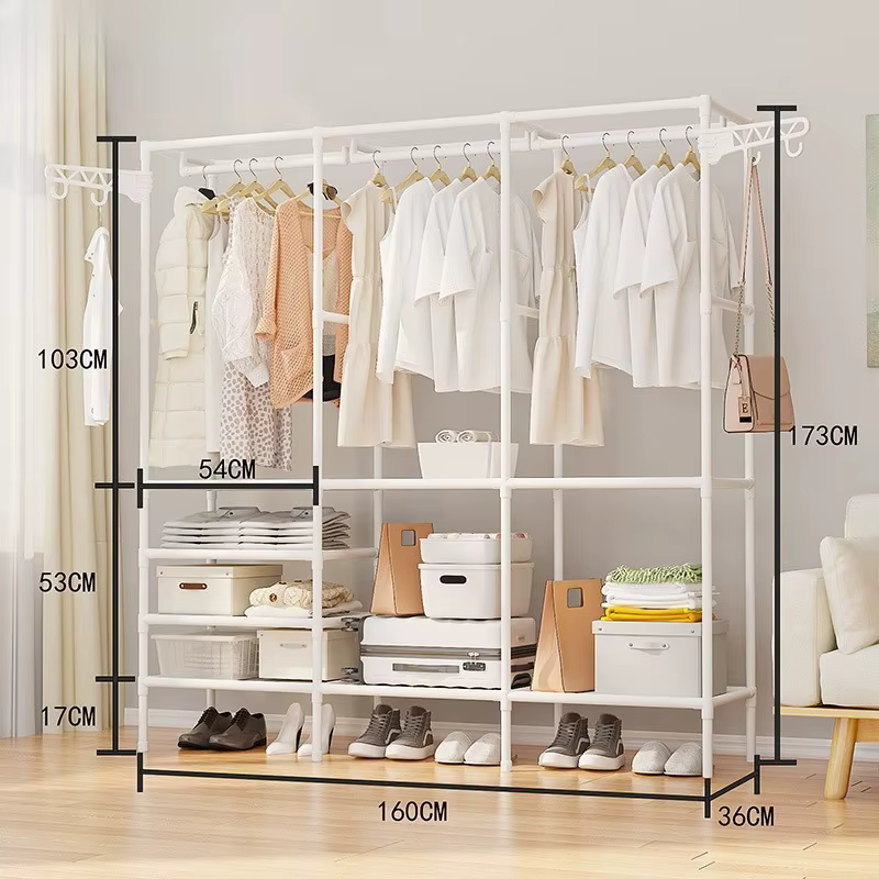 Porte-manteau Simplecoat multifonctionnel, double rangée, sur pied, pour suspendre et sécher les vêt