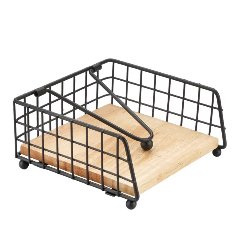 Porte-serviettes pour Table, organisateur de serviettes en papier carré en métal rustique pour suppo