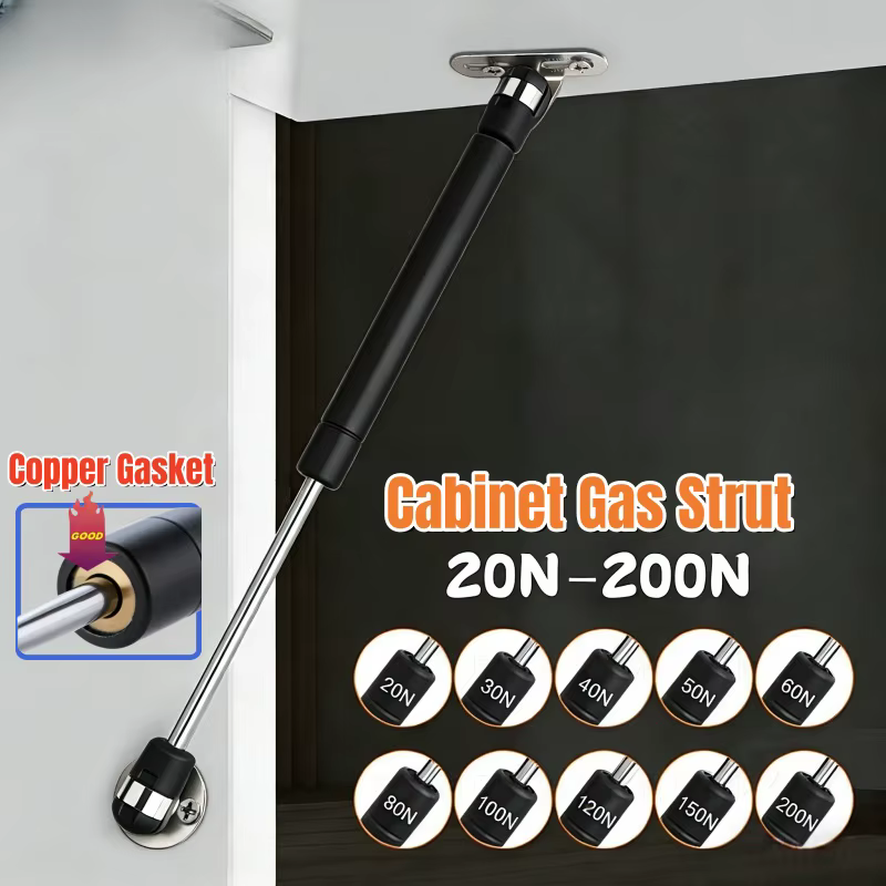 Vérins à gaz noirs de 10 pouces pour armoires, force de 30-200N, ressort hydraulique/support de leva
