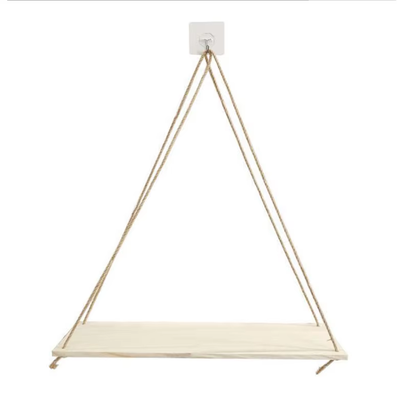 Étagère murale en bois avec corde, plateau flottant pour pot de fleurs, support mural pour plantes, 