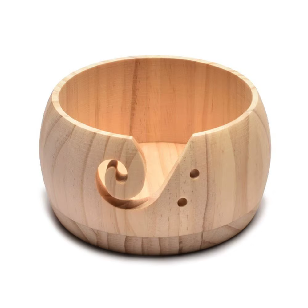Mir de rangement ogo en laine avec trous faits à la main, bol en bois, empêche le glissement, sac de