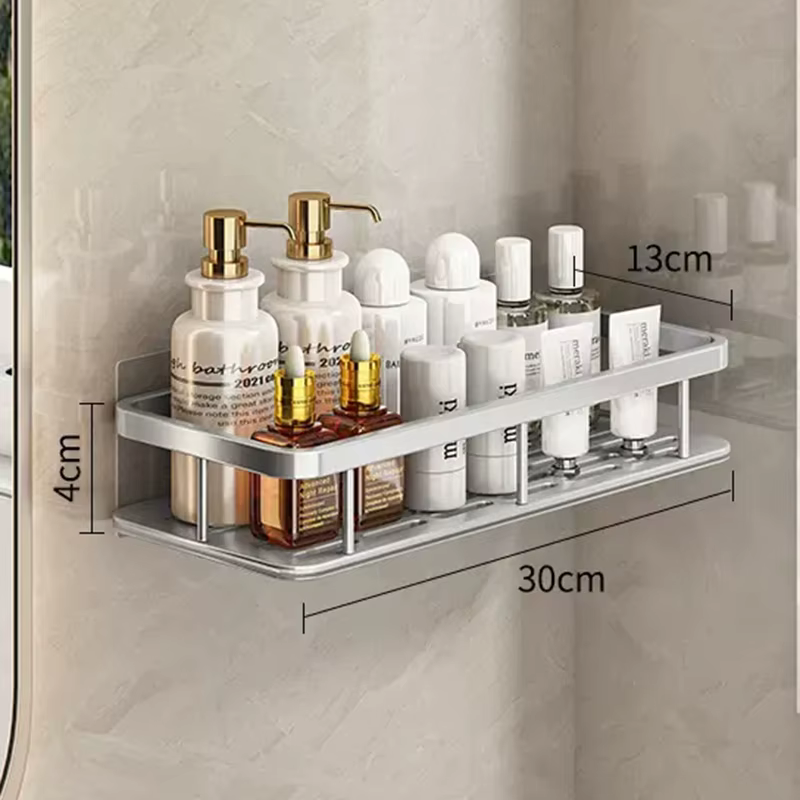 Étagère à 2 niveaux sans poinçonnage, panier de bain sans perceuse, étagère de salle de bain, étagèr