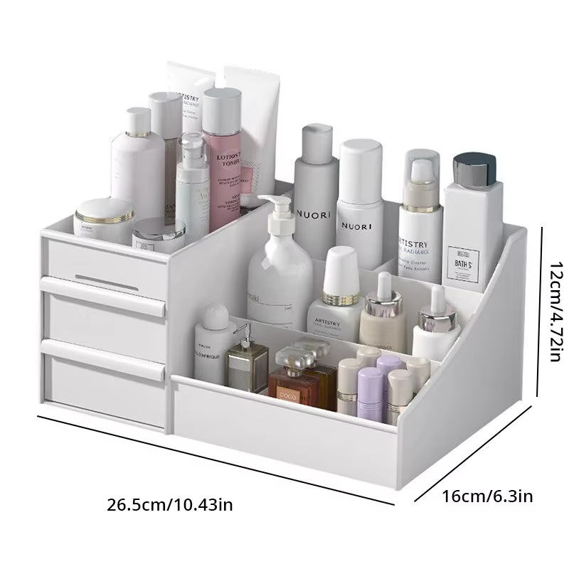 Nouveau tiroir boîte de rangement de maquillage finition dortoir étagère en plastique cosmétiques so