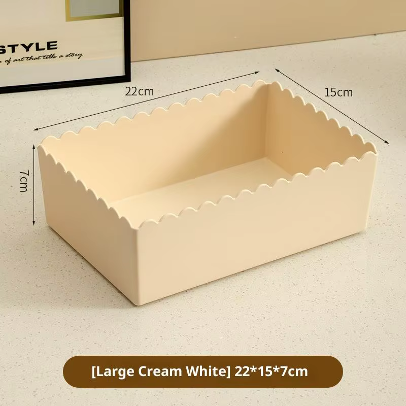 {CC22} boîte de rangement en plastique de bureau de Style crémeux, panier de rangement de collations